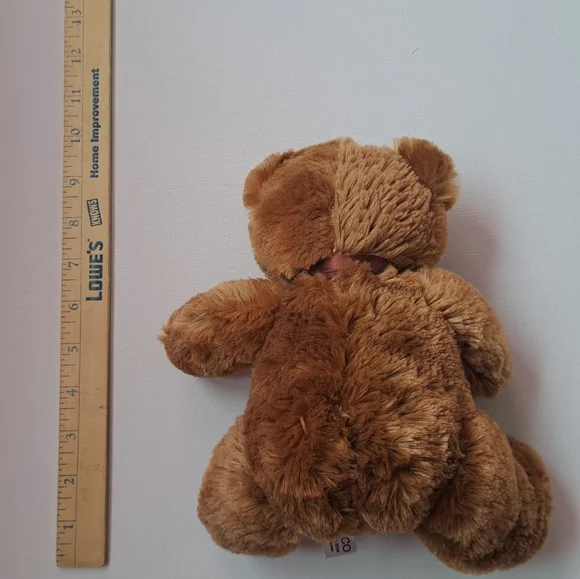 Napco Vintage Cozy Brown Stuffed Bear with Burgundy Ribbon - Picture 5 of 8